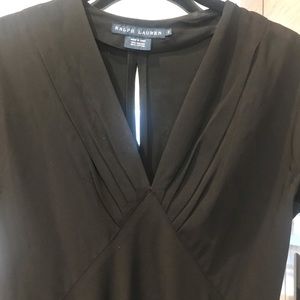 Ralph Lauren black pleated neck dress